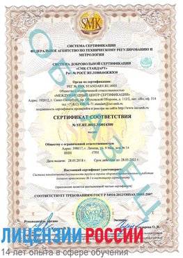 Образец сертификата соответствия Сосновоборск Сертификат OHSAS 18001